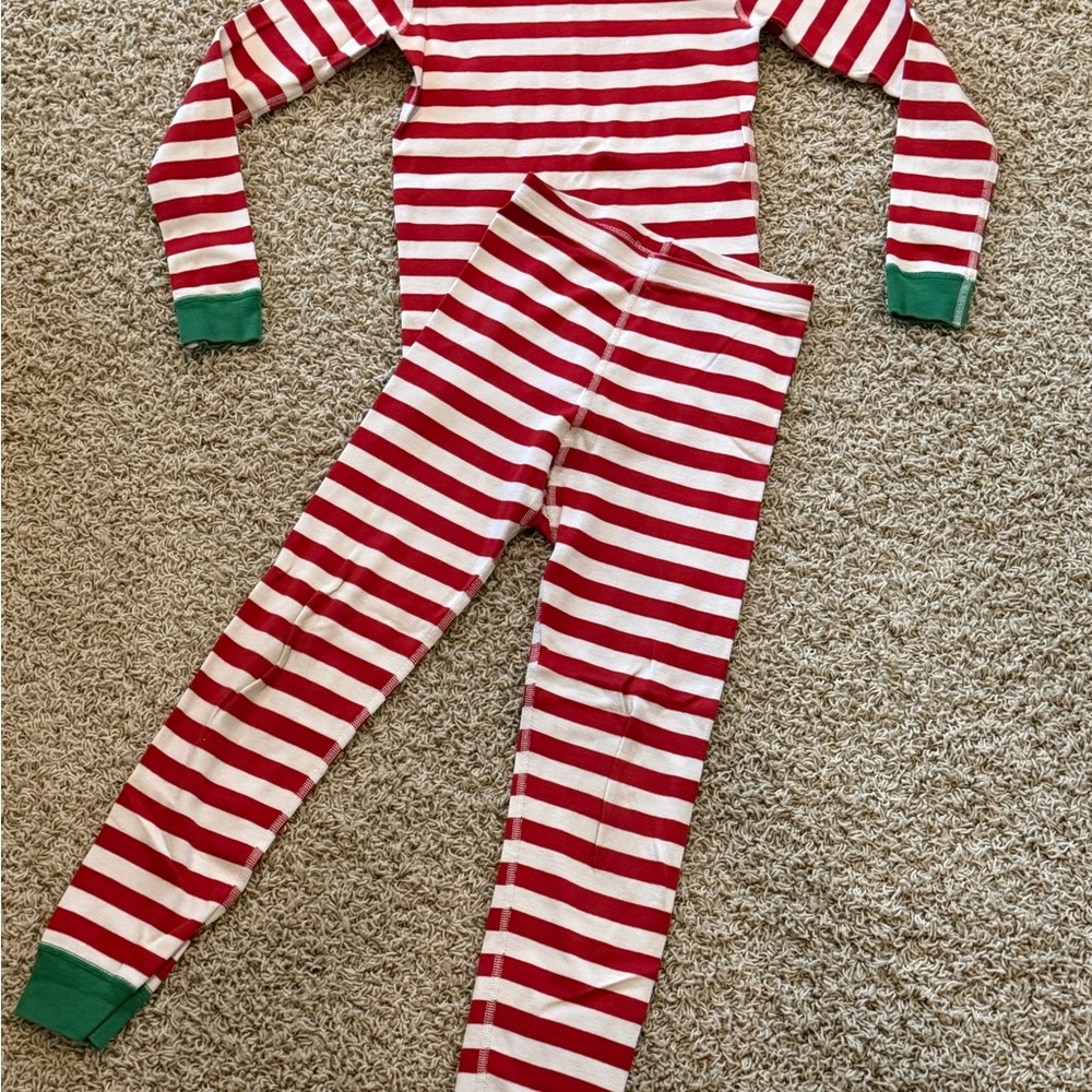 Hanna Andersson Christmas Red and White Striped Organic Cotton Pajamas